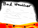 The icon for the level. There is heavy rain and a lava ocean.